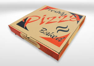 10" Brown Printed Pizza Boxes