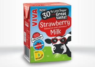 Viva Strawberry Flavoured Milk Cartons