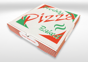 14" White Printed Pizza Boxes