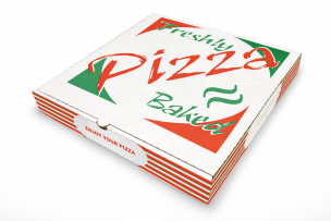 7" White Printed Pizza Boxes