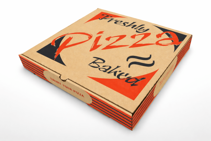 7" Brown Printed Pizza Boxes main product photo